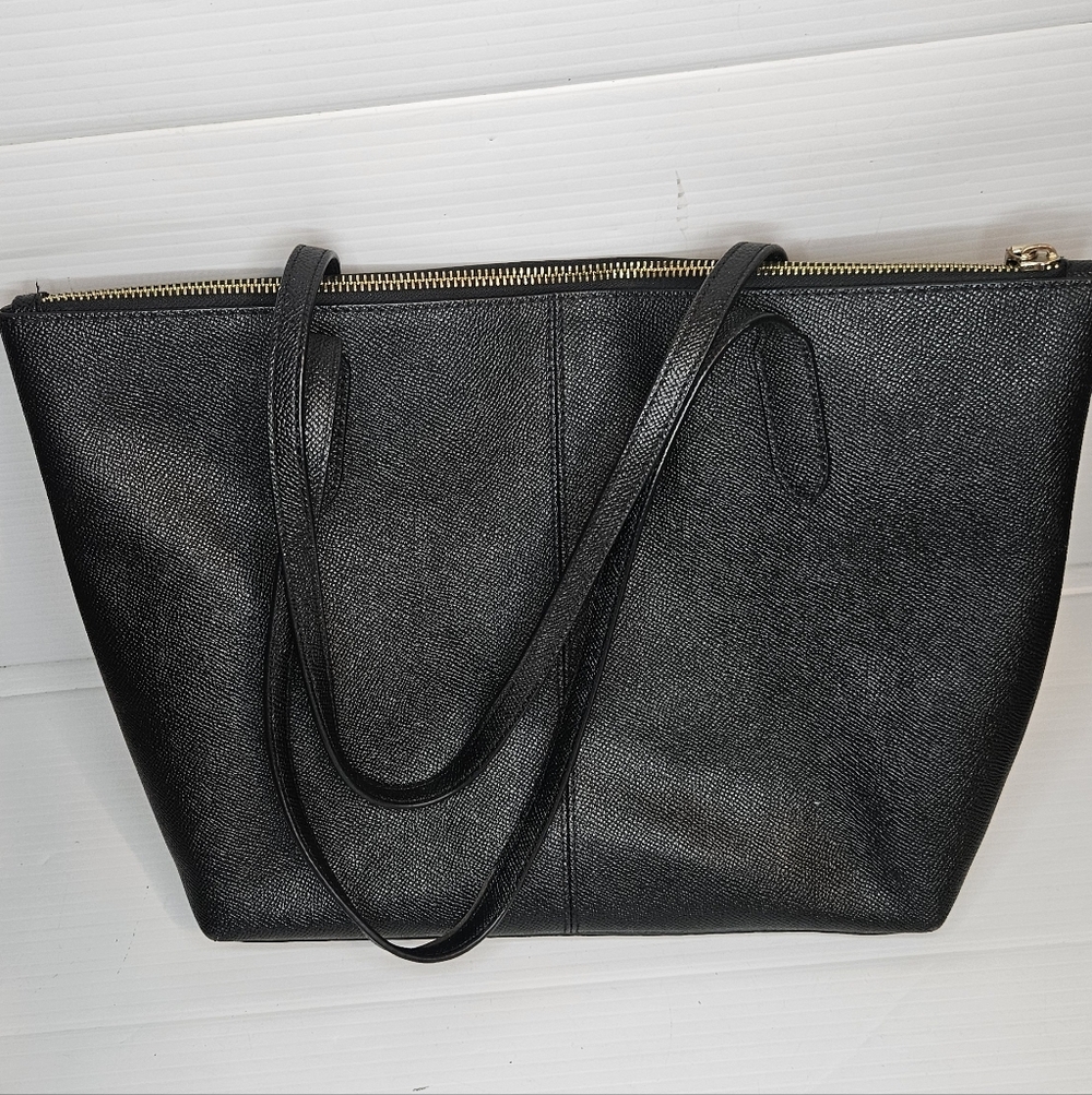 COACH Zip Top Tote 4454 black crossgrain leather - Picture 3 of 10
